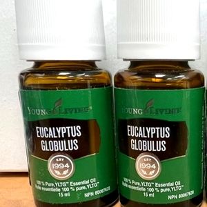 2 New 15mL. Young Living Eucalyptus Globulus Essential Oils